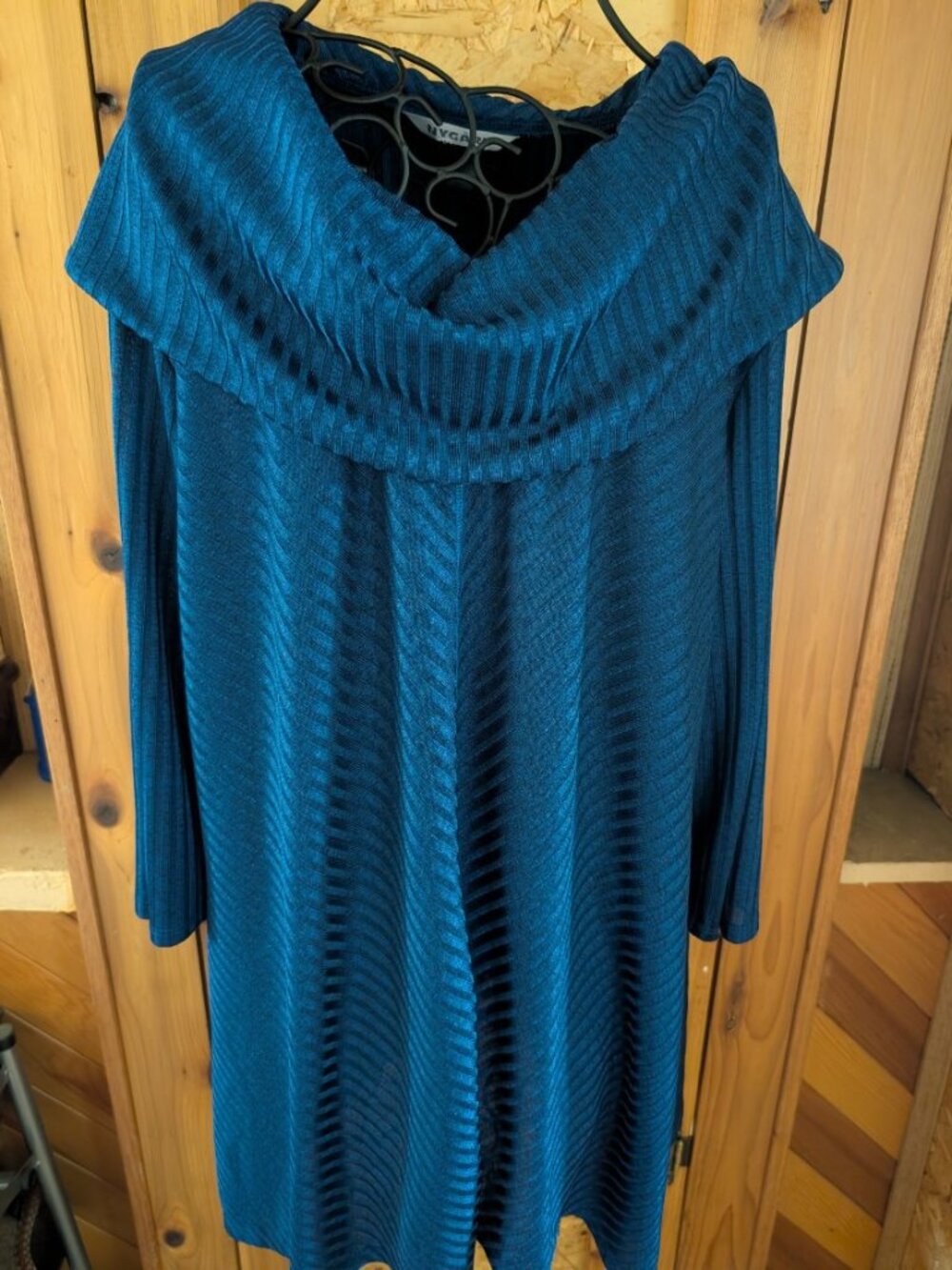 NYGARD XL/TG BLUE COWEL NECK PULLOVER TUNIC